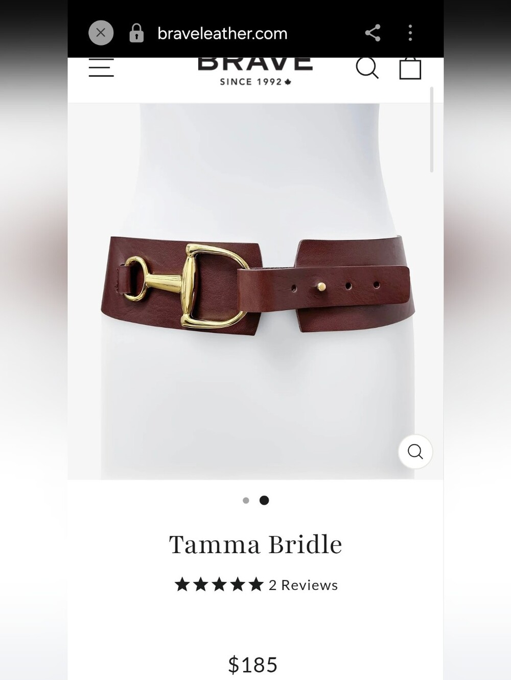 Brave Leather Tamma Bridle Belt - Picture 2 of 7